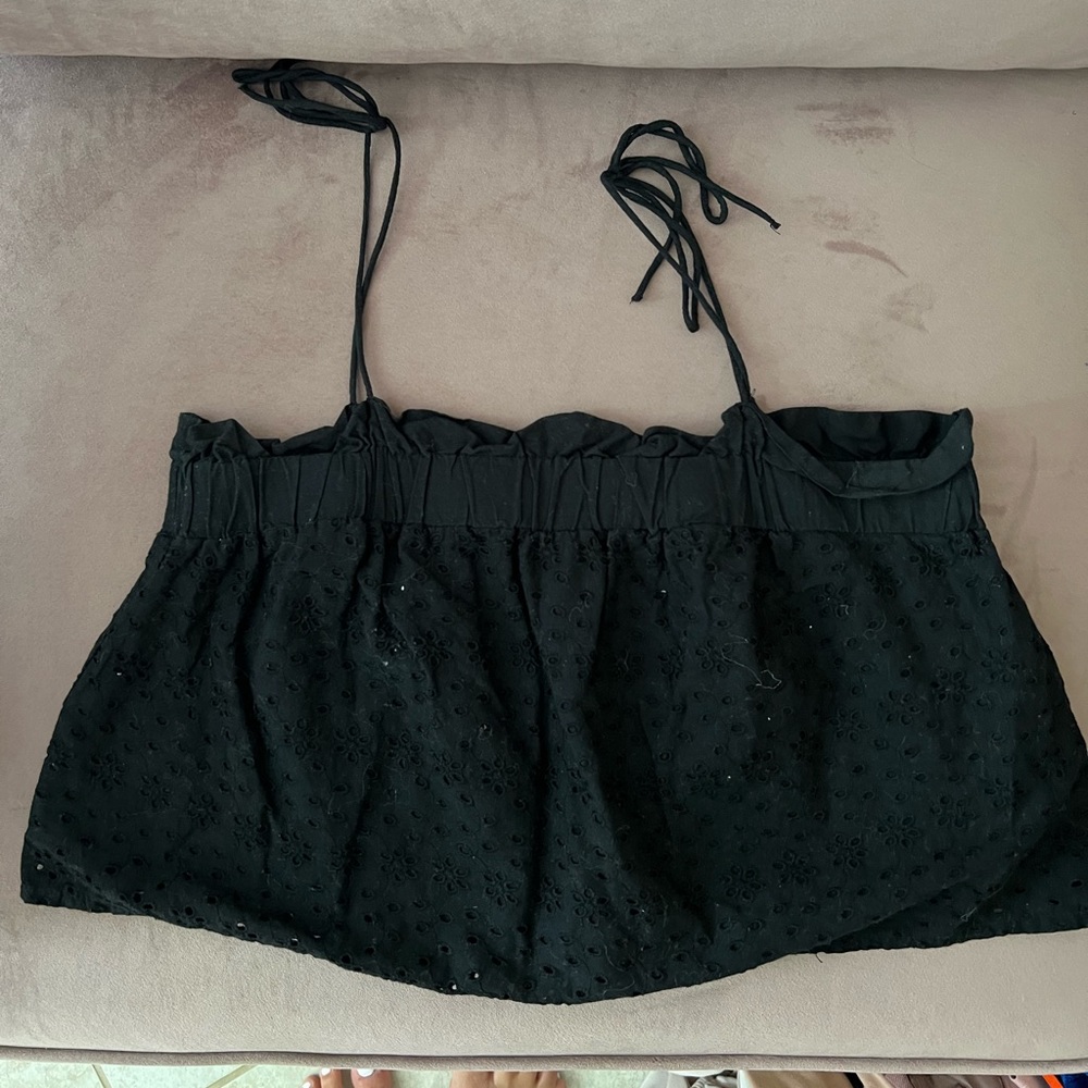 cotton on black cropped tank